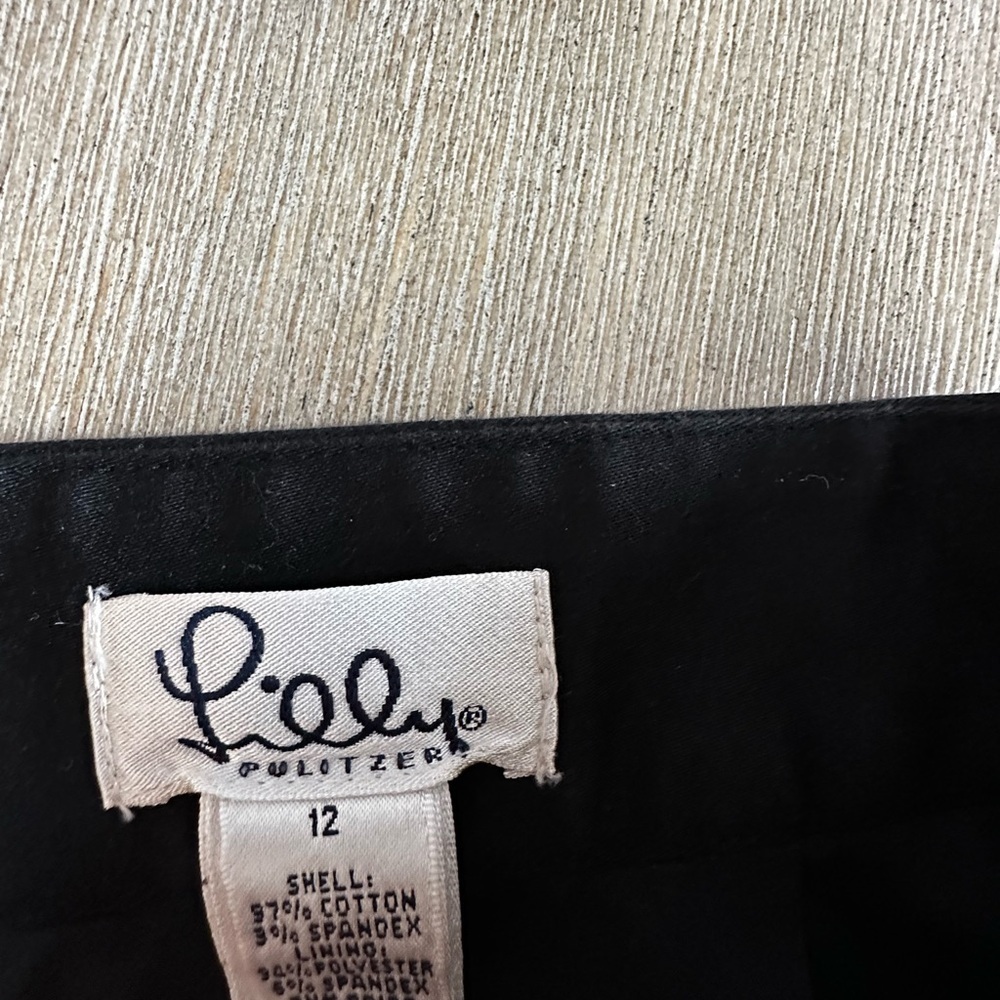 Lilly Pulitzer Black Mini Skirt with Textured Hem - Picture 2 of 6